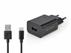 Alimentator USB, 1 iesire 2.1A negru, cablu micro USB inclus, Nedis